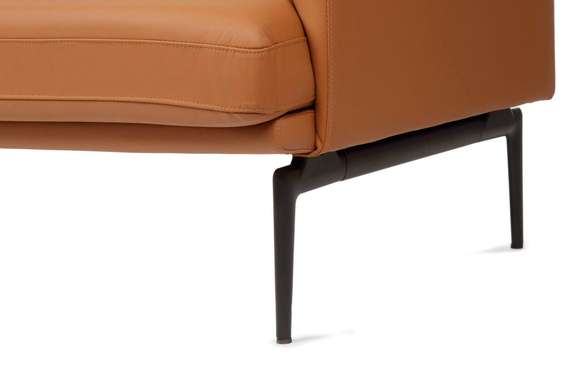 Диван Bisq 211 см, коричневая кожа