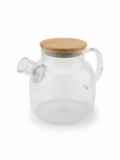Стеклянный заварочный чайник 1500 мл. Kamille KM 9030M с бамбуковой крышкой