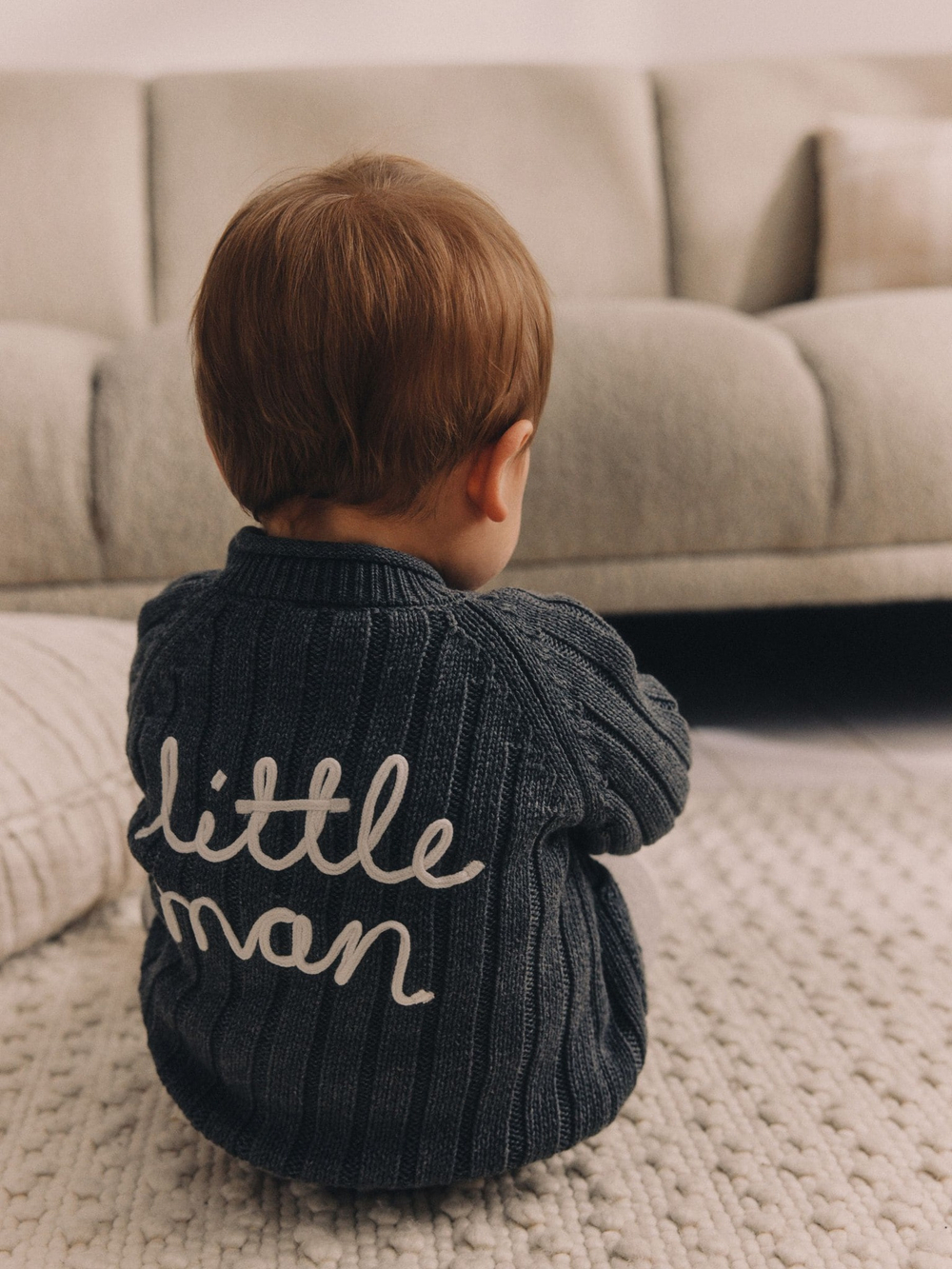 Вязаный кардиган для малышей Next K82-052, Серый