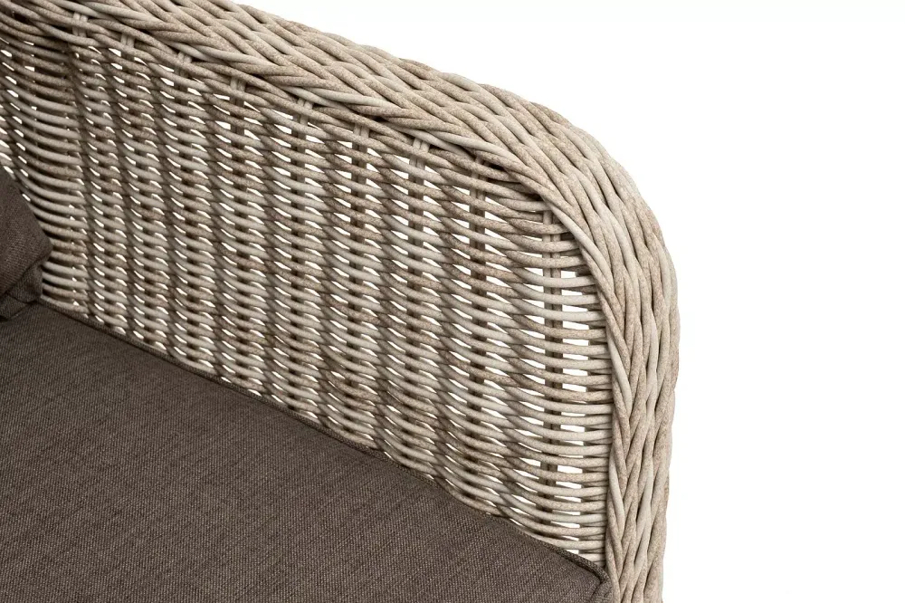 "Гляссе" диван трехместный из искусственного ротанга, цвет бежевый