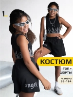 Спортивный костюм для девочки в сад топ и шорты