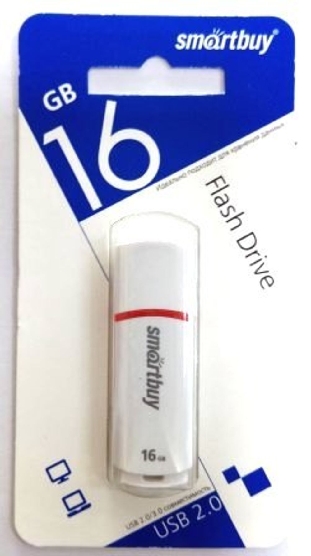 Флеш-накопитель USB  16GB  Smart Buy  Paean  белый