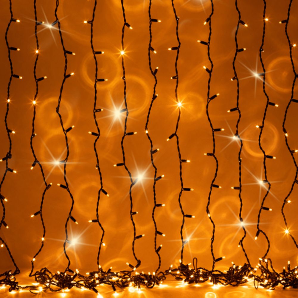 Гирлянда ЭРА ERAPS-Z светодиодная новогодняя занавес 2*3 м желтая 600 LED | Профессиональное праздничное и новогоднее освещение