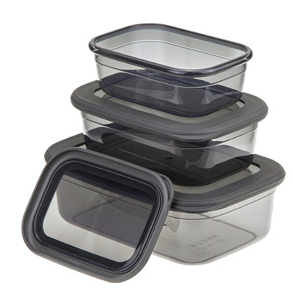 Набор ёмкостей для продуктов РЕСПЕКТ (0,4л+0,7л+1,2л) графитовый М1264