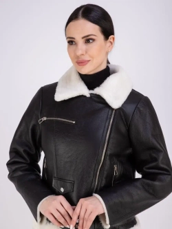 Дубленка зимняя натуральная короткая авиатор Турция