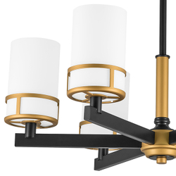 731067 Люстра CERO 6х40W E14 ЧЕРНЫЙ/ЗОЛОТО/БЕЛЫЙ