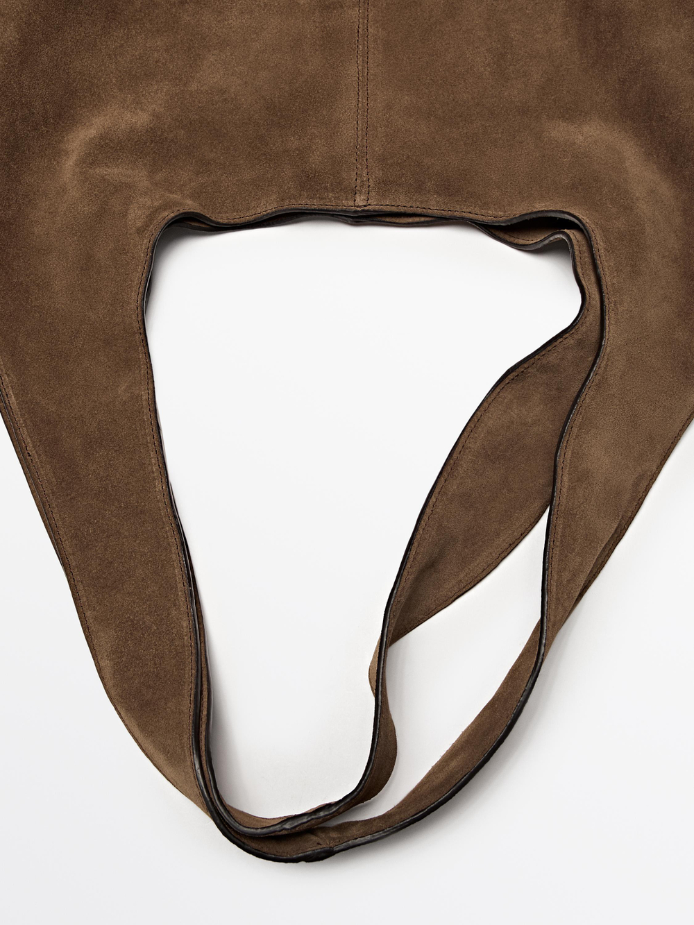 Massimo Dutti Сумка-тоут из натуральной кожи, экрю