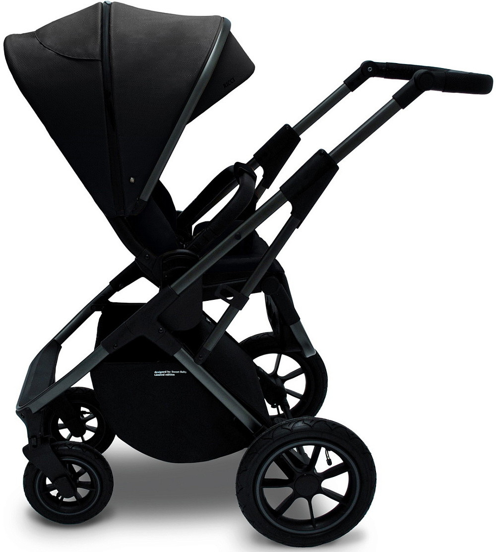 Коляска 4 в 1 Sweet Baby Ricci Air + автокресло Elegante Plus с базой i-Size ISOFIX DK780 Black (Air)