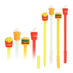 Ручка гелевая, пиши-стирай, Basir, синие чернила, серия "Фаст-Фуд", корпус с резиновой фигуркой