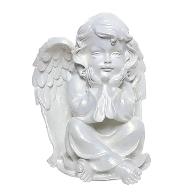 Статуэтка из гипса «Ангел мечтающий» 28см (перламутр)