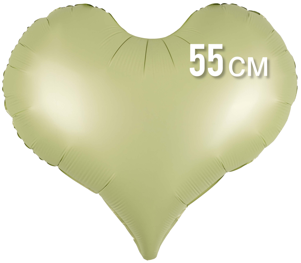 Сердце оливковое матовое фольга 55см