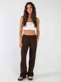 Брюки прямые вельвет темно-коричневый