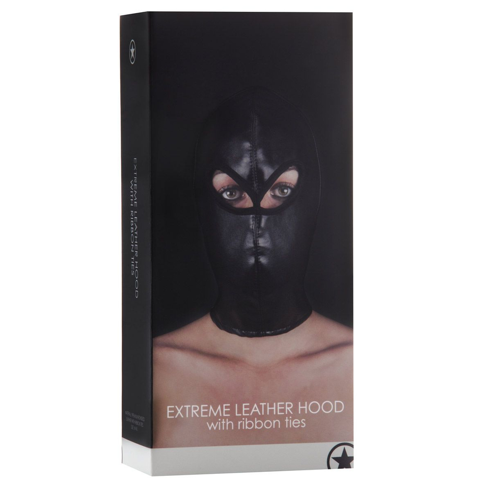 Черная маска Extreme Leather Hood (Цвет: черный)