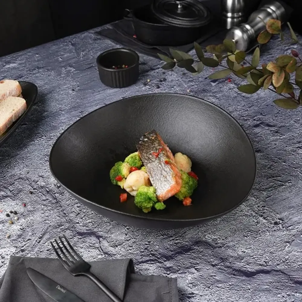 Салатник 1500 мл 27*25 см h7,5 см Wave Up Smooth Black Raw Stellar P.L. Proff Cuisine [1]