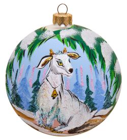 Элита НФШ-1483 Ел.украшение Шар «Козочка с колокольчиком» 100 мм