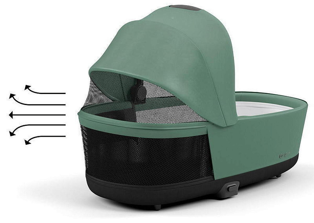 Коляска Cybex Priam IV Rosegold complete Cloud G Stone Grey Plus Base G 3 в 1 Leaf Green