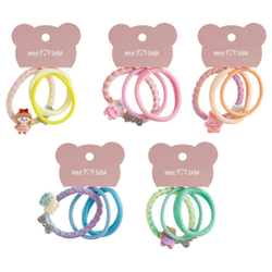 Резинки для волос MESHU, ассорти текстур, 3шт., диаметр 5см, европодвес MS_60566