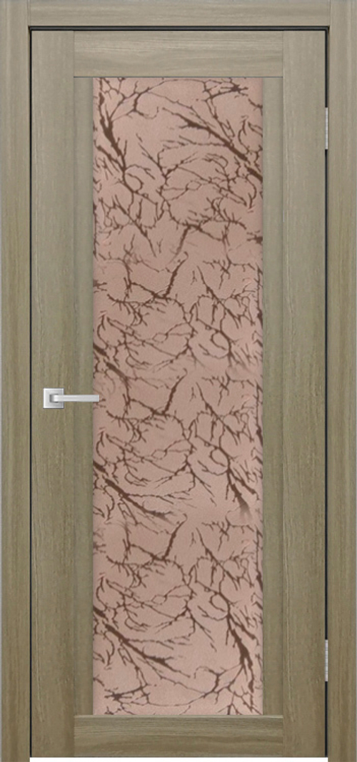 Межкомнатная дверь К-12 / Цвет Тон Неаполь / Остекление "Гранит бронза" / Двери Верда