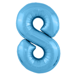 Шар фольгированный Цифра 8 101 см (Голубой)