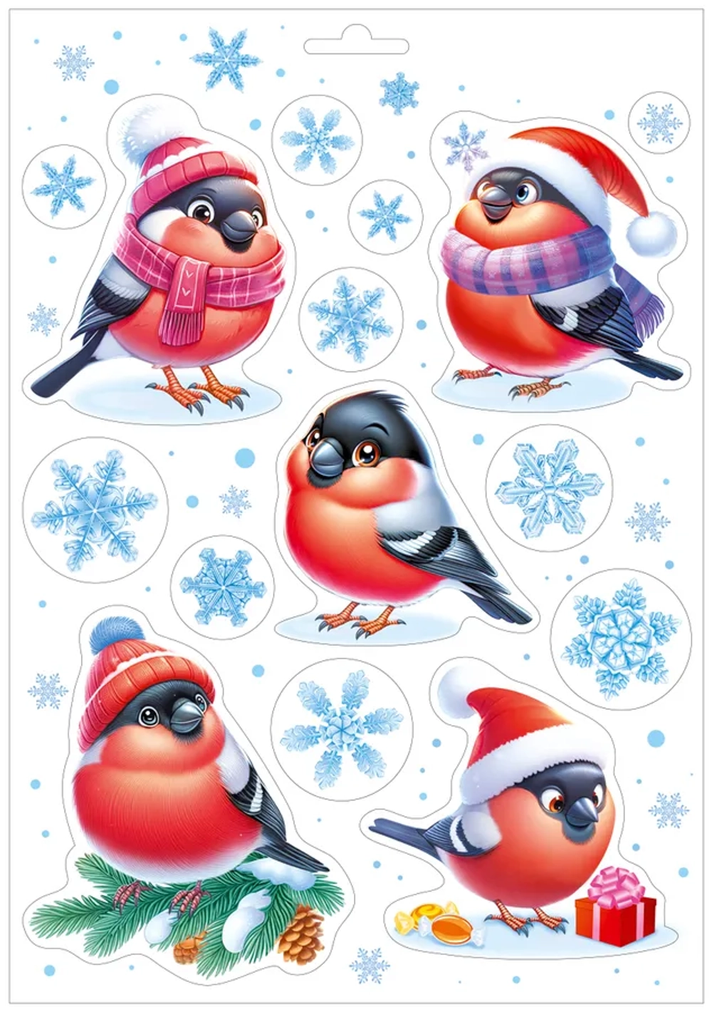 Наклейка оформительская "Снегири"