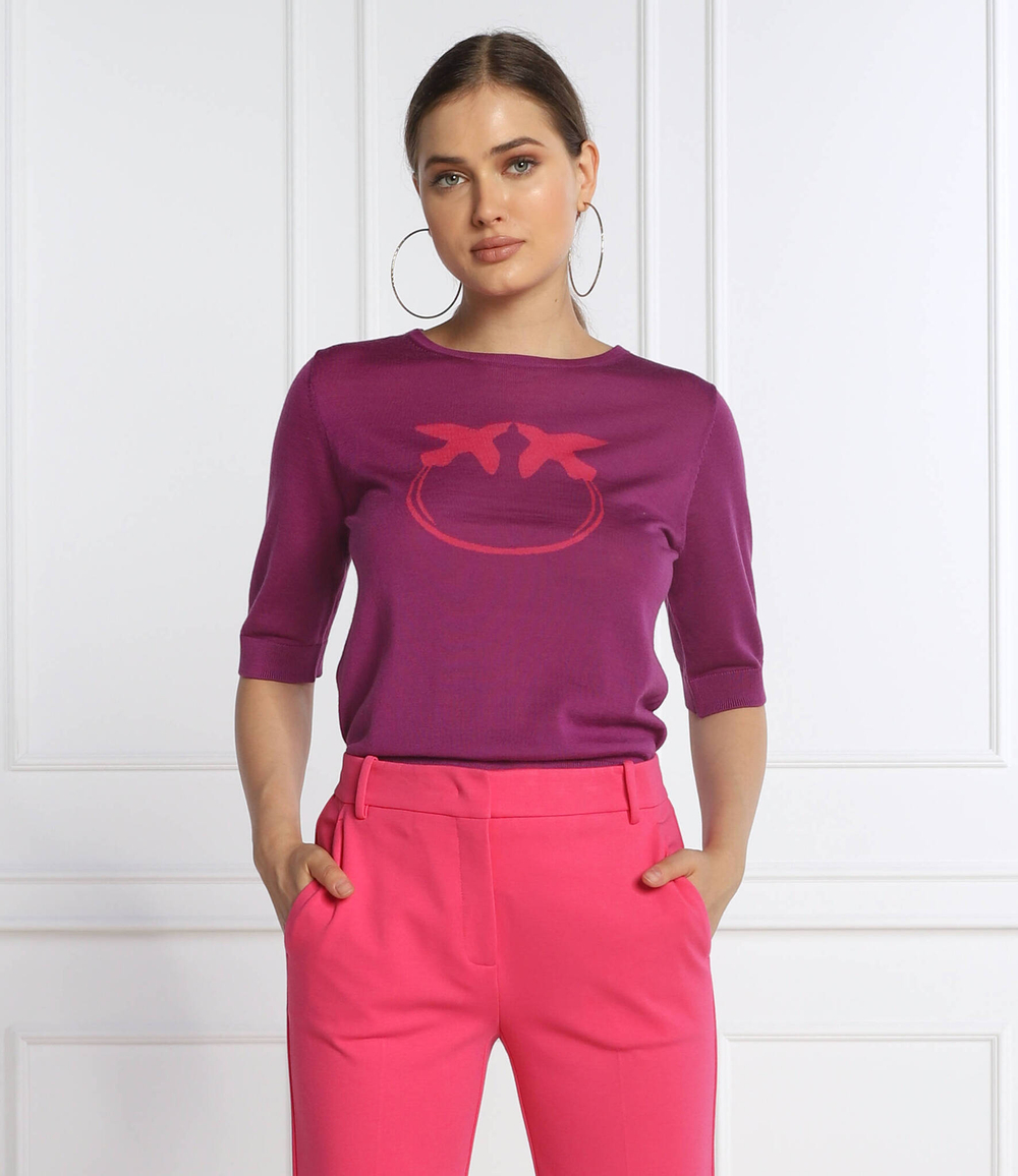 Хлопковый свитер ultrafine Pinko - фиолетовый(1G181V A02S)