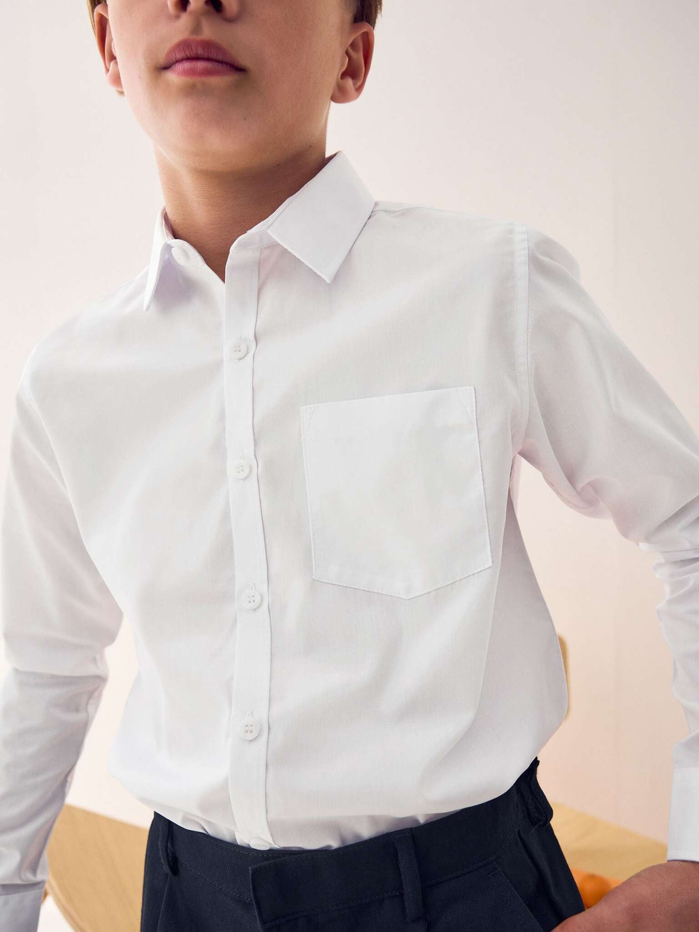 Рубашка школьная для мальчика Next M13-605, 2 шт., Белый