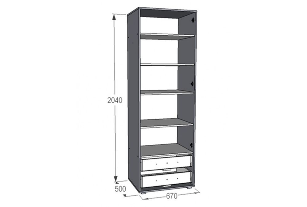 Шкаф для белья "Омега-18" (ясень анкор тем./ясень анкор св.), ЛДСП, Фант-мебель, г. Волжск
