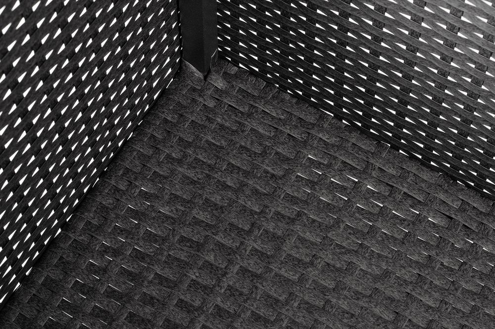 "Лунго" кашпо для цветов большое плетеное из искусственного ротанга, цвет графит