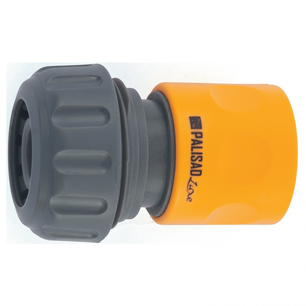 Соединитель пластмассовый, быстросъемный для шланга 3/4, однокомпонентный Palisad Luxe