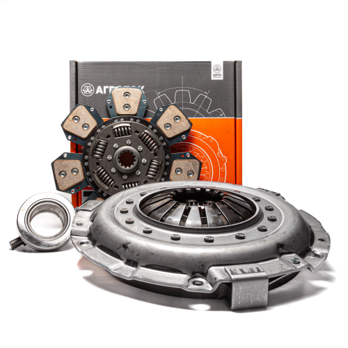 Комплект сцепления, МТЗ, дв. ММЗ (корзина сцепления лепестковая+диск сцепления металлокерамика+муфта сцепления) (ан. LUK)