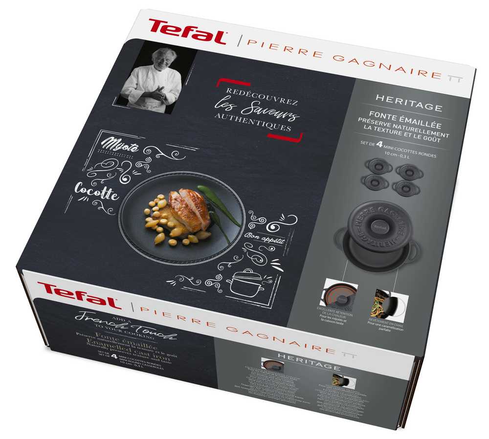 Набор Tefal Heritage 4 мини-кастрюли 10 см E223S404