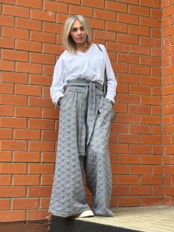 Брюки -палаццо /жаккард