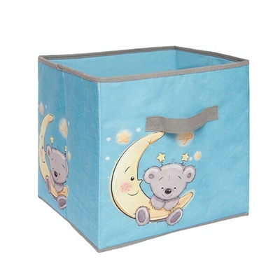 Короб-кубик для хранения "Мишка", Д300 Ш300 В300, голубой
