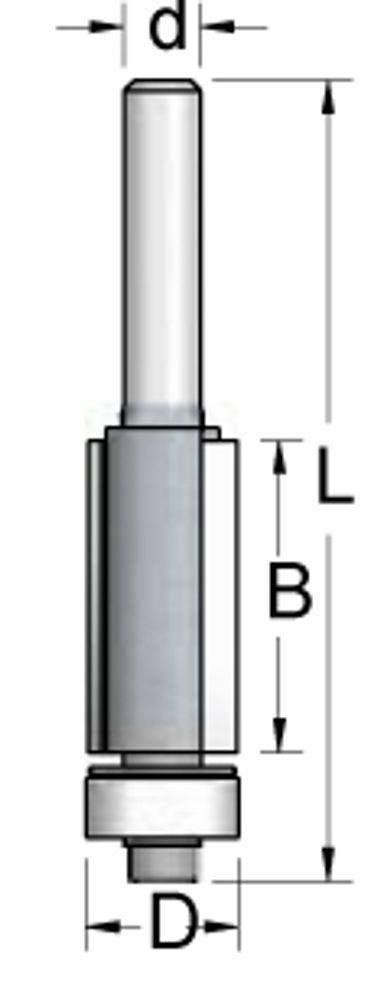 Фреза обгонная с нижним подшипником F2  D6,3 F220633