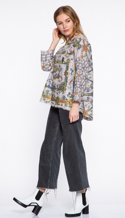 Шерстяной свитер "Лабиринт", по мотивам средневековых буквиц и фантастических существ со страниц Псалтири Латтрелла