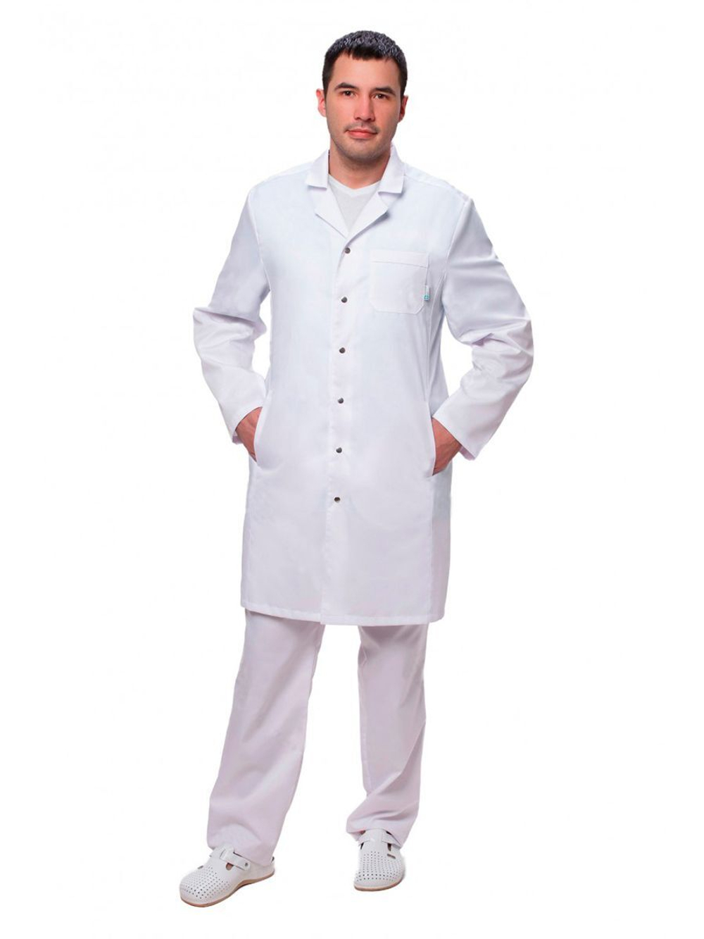 Халат медицинский мужской Doctor Big 510, длинный рукав, белый, 56