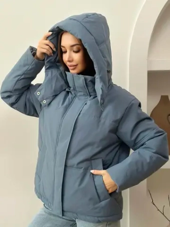 Куртка демисезонная короткая с капюшоном