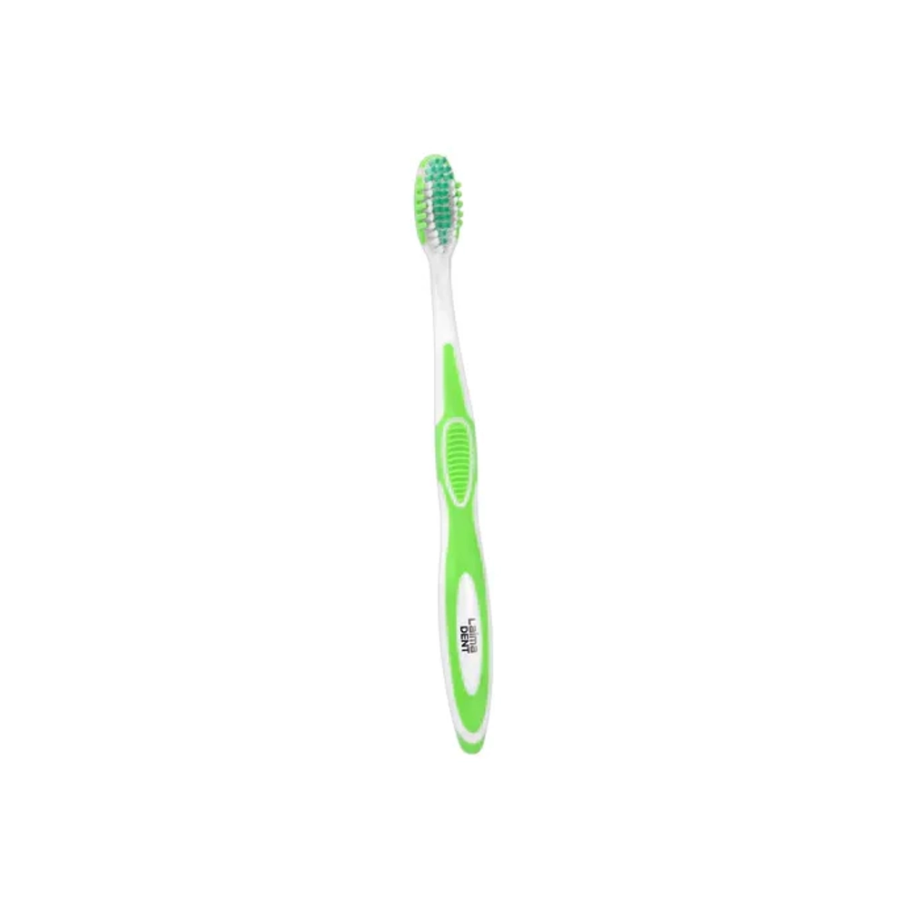 Зубная щетка средней жесткости MASSAGER с массажными щетинками (ассорти 4 цвета), LAIMA DENT, 609318