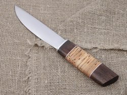 Якутский нож, сталь Х12МФ, рукоять наборная береста/венге, кованый дол