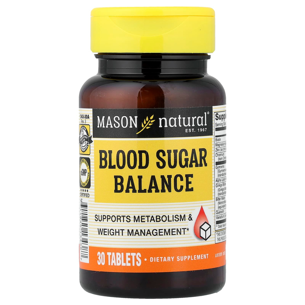 Mason Natural, Blood Sugar Balance, 30 таблеток