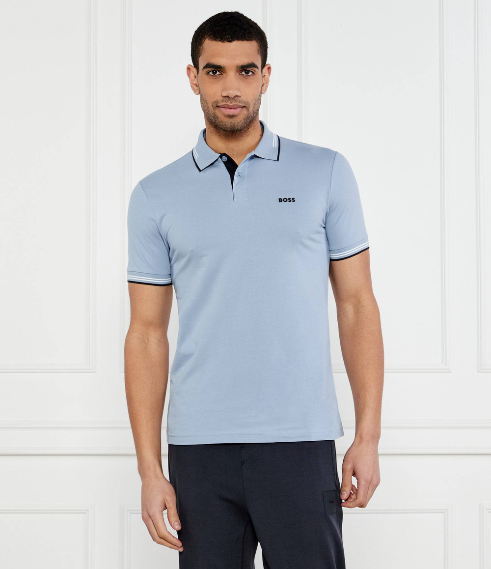 Поло Paul BOSS GREEN - голубой(50506193)