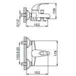 Смеситель для ванны, Frap, корот изл, с картриджем, хром, F3003