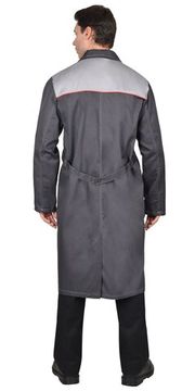 Халат "Сириус-Фаворит" (серый/с.серый/красный)