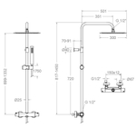 Душевая термостатическая система без излива с регулировкой высоты URBAN CHIC 215411RK300NM чёрный