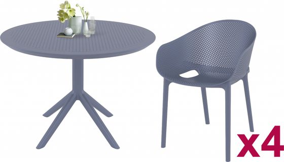 Комплект пластиковой мебели Sky Ø105 Pro, серый