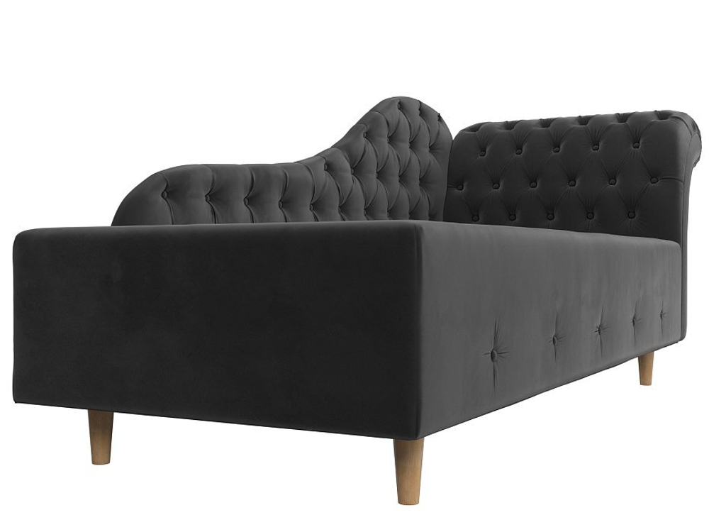 Кушетка Камерон правая, Серый, Велюр, 110095