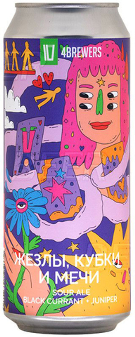 Пиво Четыре Пивовара Жезлы, Кубки И Мечи / 4 Brewers Zhezly, Kubki I Mechi 0.5 - банка