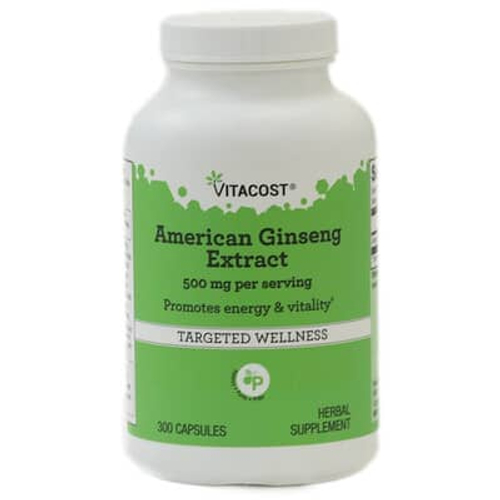 Vitacost, экстракт женьшеня американского, 300 капсул (250 мг в 1 капсуле)