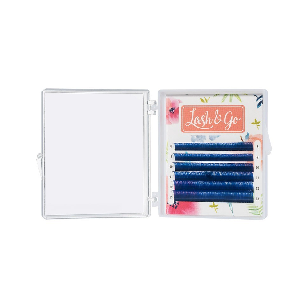 Ресницы Lash&Go микс 0,10/C/7-12 mm "Синий" (6 линий)