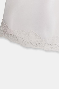 ZARA АТЛАСНЫЕ МИНИ-ШОРТЫ С КРУЖЕВОМ, СВЕТЛО-СЕРЫЙ